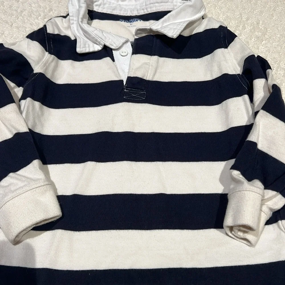 Old navy | 5t ivory and navy striped rugby polo